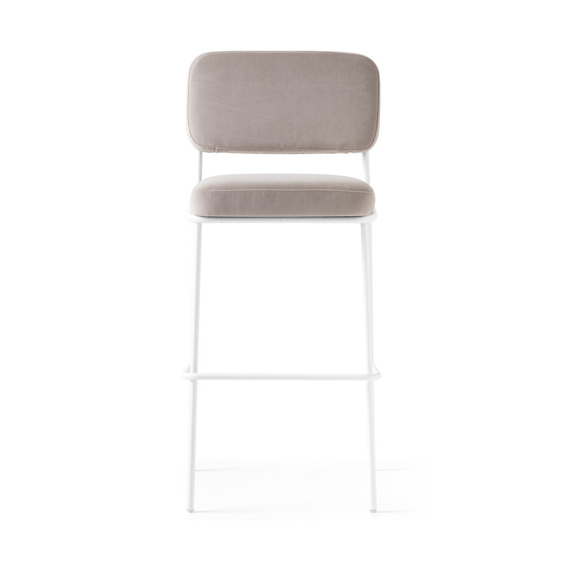 Sixty Upholstered Counter Stool with Metal Frame, Painted Brass, Sand, Counter Stool (25.63" Seat Height)