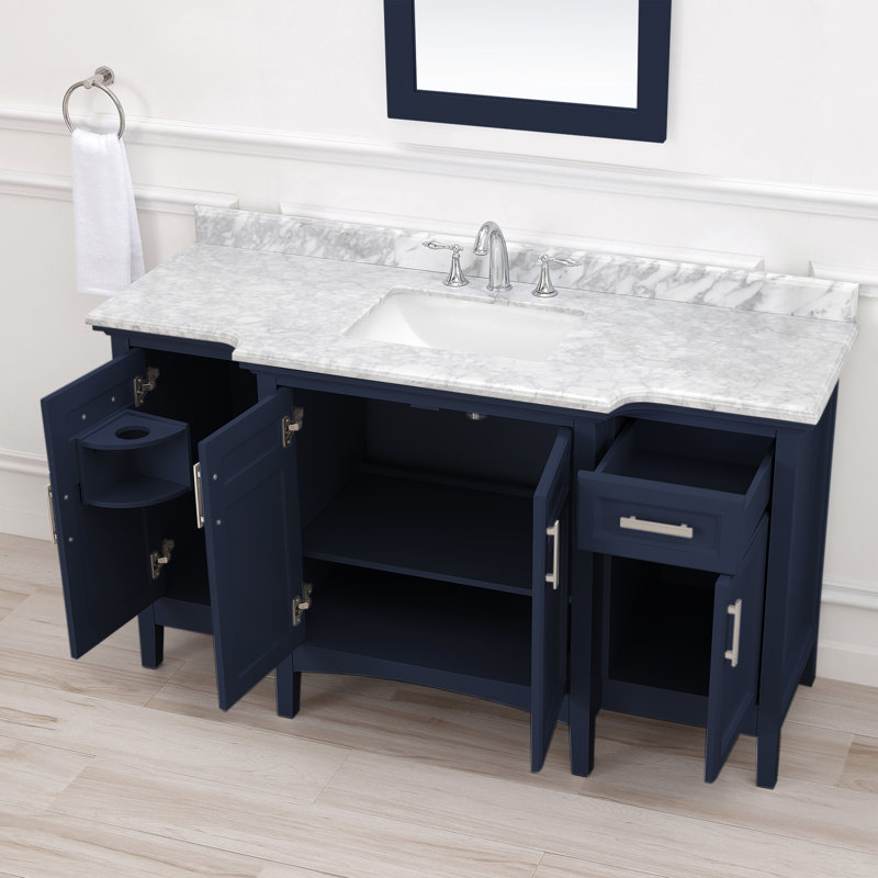 Ensemble de meuble-lavabo simple 60 po Benedetto, Bleu minuit