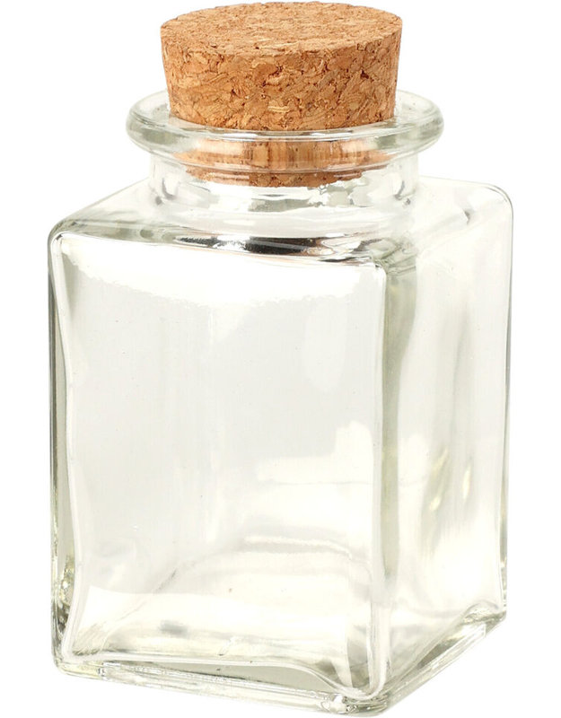 Glass Jar - Set of 12, 7cm H x 5cm W x 7cm D