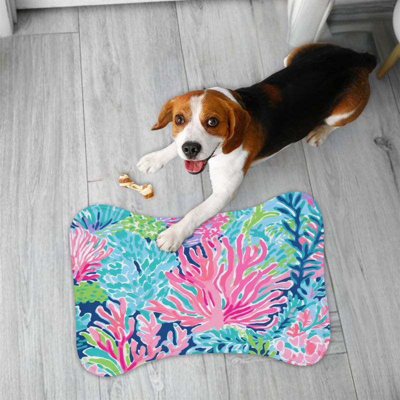 Preppy Reef Patterns - Tapis d'alimentation en os 1 pièce, Moyen (18 po)
