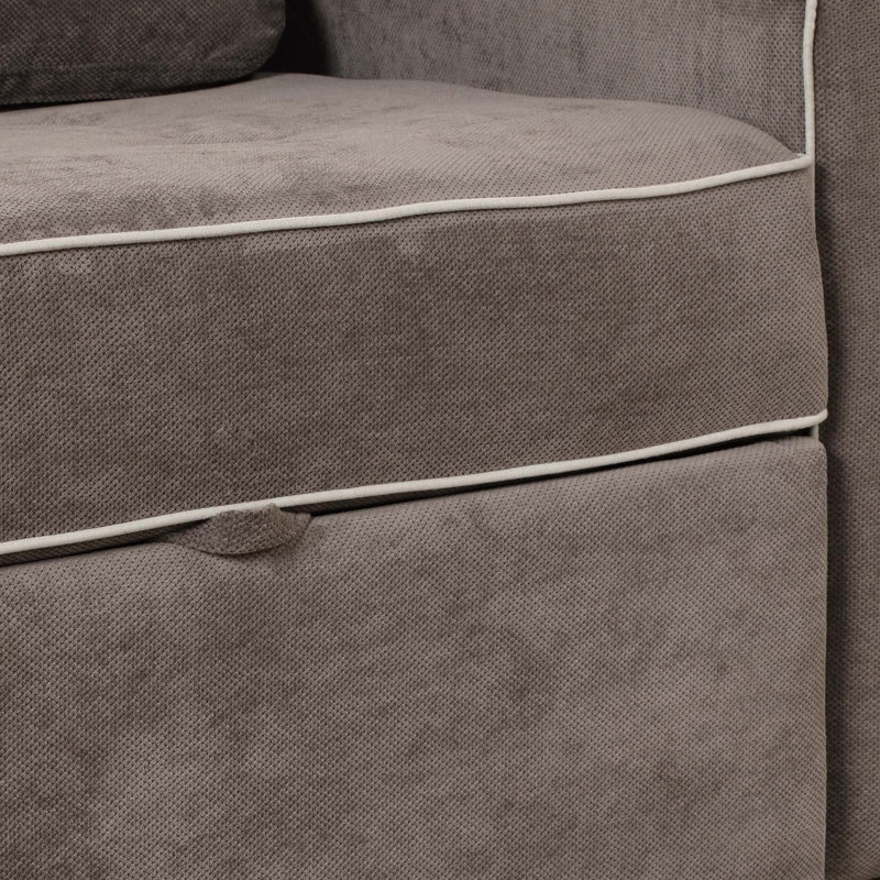 Lit tapissier de 61,4 po, canapé-lit escamotable avec deux coussins décoratifs, port de chargement USB double et dossier réglable pour l'espace de vie