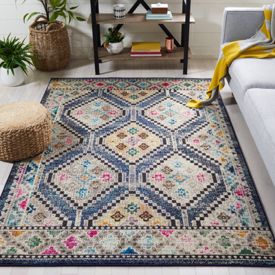 Ekam Southwestern Blue/Beige Area Rug