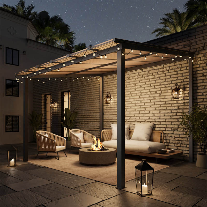Pavillon de jardin en aluminium, H 168,00 po x l 168,00 po x P 102,00 po