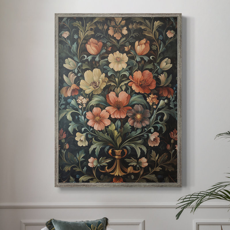 Imprimé encadré en bois massif de la série X de William Morris, H 11 po x l 9 po