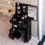 Petite coiffeuse 29,2 po avec tabouret de bureau à gauche et tabouret rembourré, très grand miroir coulissant à droite, rangement multicouche à grande capacité, commode pratique et pratique, convient aux petits espaces-125967603