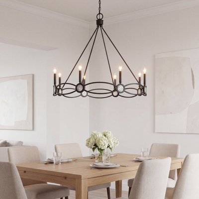 8-Light Chandelier in Matte Black