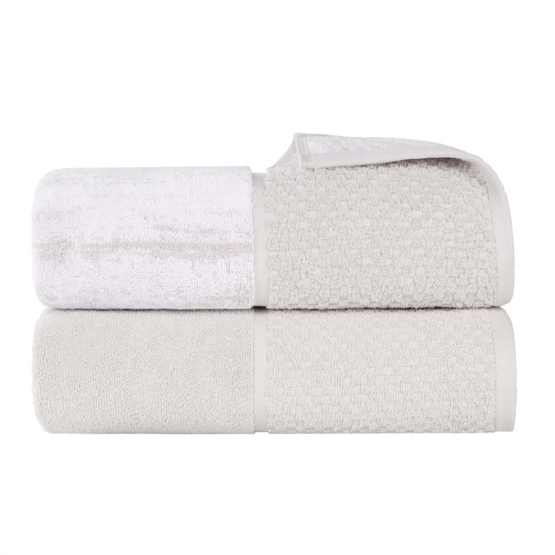 Drap de bain en jacquard doux et moelleux Superior Lodie, Pierre-blanc