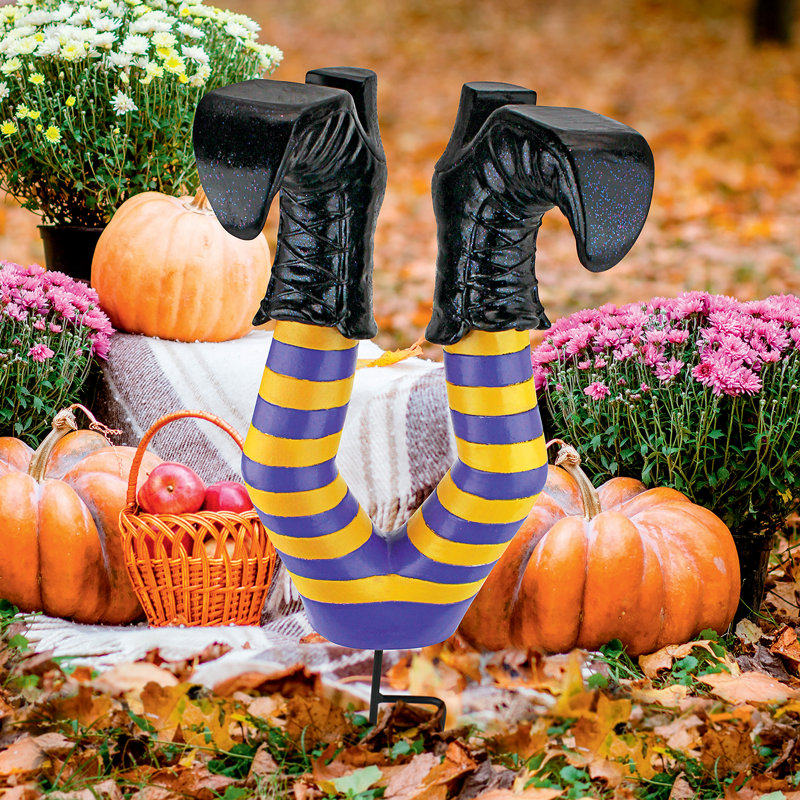 Wicked Witch Crash Landing Legs Garden Stake