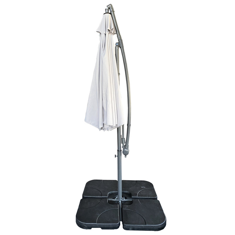 Parasol d'extérieur 10 pi - gris, éléments résistants aux intempéries pour une utilisation à long terme de patio gris décalé, espaces appropriés