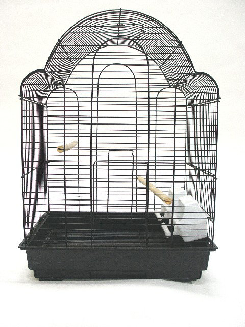 Cage à oiseau à plateau coquille Olvera, Noir