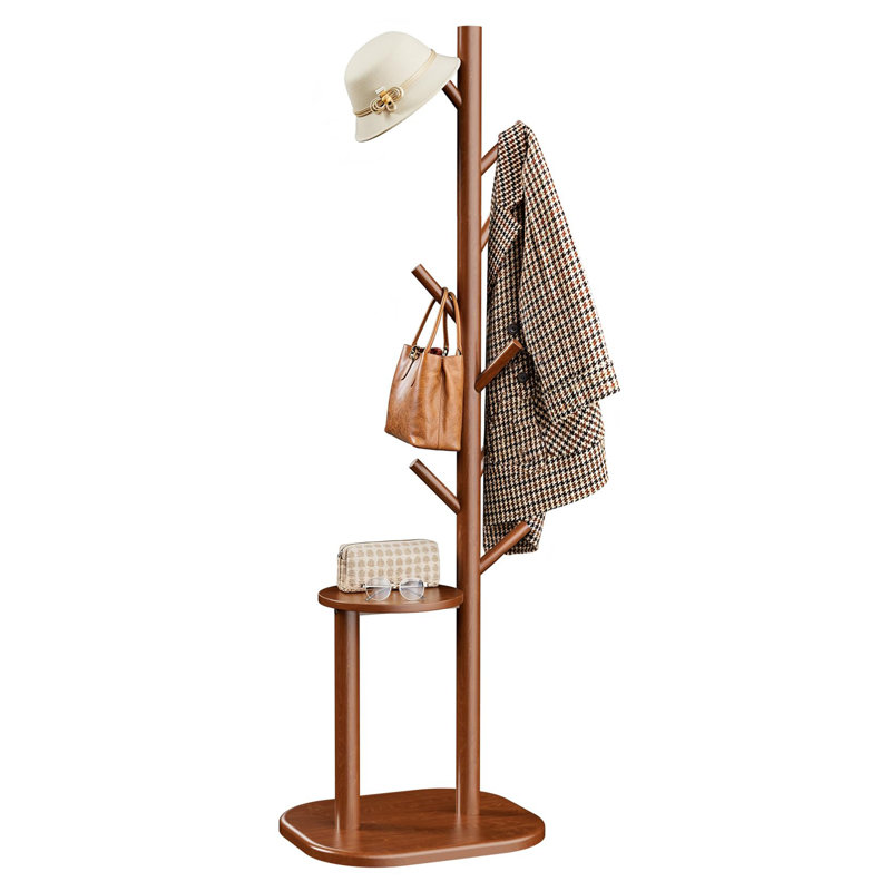 Portemanteau 66,3 po de hauteur avec 8 crochets et tablette de rangement