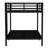 Full Over Metal Bunk Bed In Black, Suitable For Teens And Adults, Space - Saving, Noise Reduced, Long Lasting Coating Black Bed, Saving Solution, Sleep, Design With High Rails, Simple Installation-1026981449-1026981448