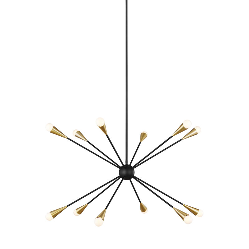 Addley 12 - Light Dimmable Sputnik Chandelier, Midnight Black