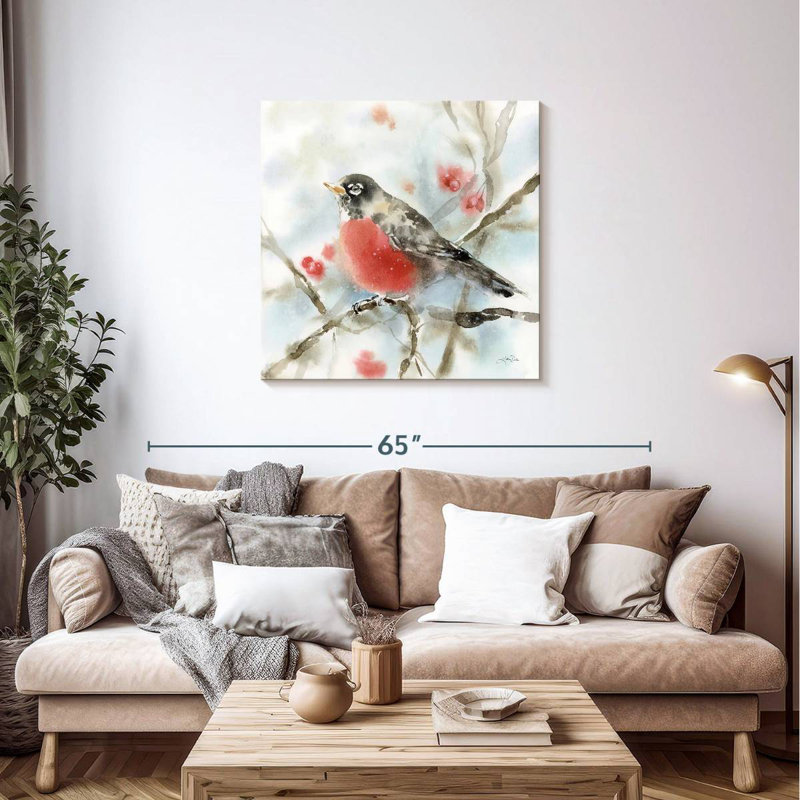 Brampt Perched Winter Robin, 36" H x 36" W
