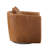 Kristo Brown Top Grain Leather Barrel Style Swivel Accent Chair