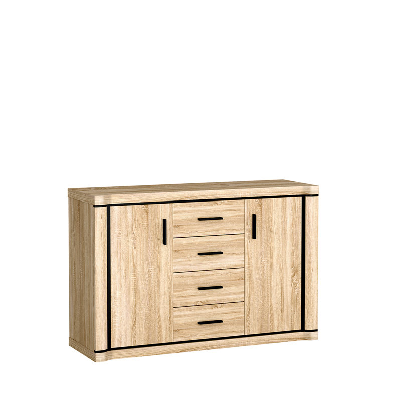 Temmo Sideboard, 91cm H x 137cm W x 45cm D, Sonoma Oak
