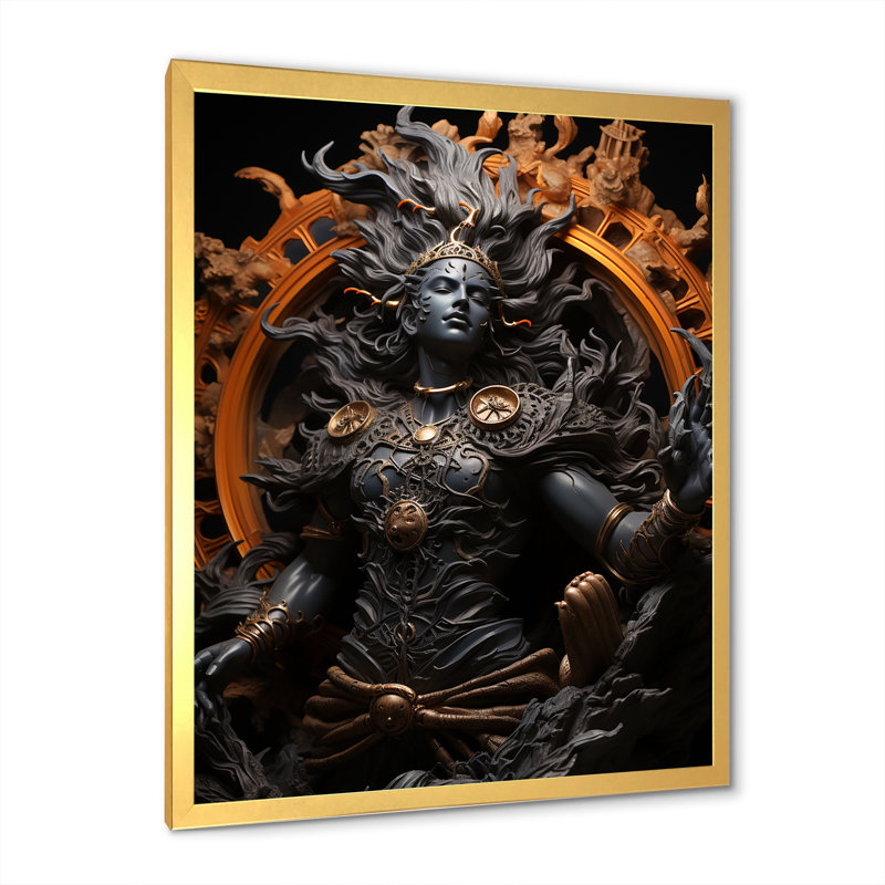 «Hinduism Natarajas Spiritual Dance», reproduction d'art sur toile, Cadre doré simple, H 32 po x l 16 po x P 1 po