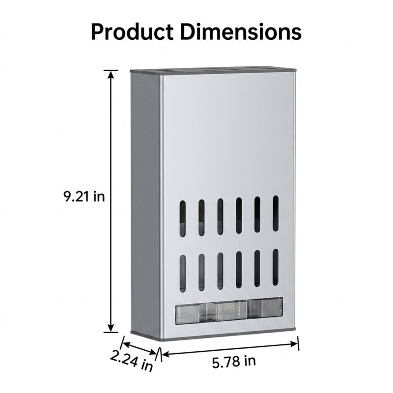 Stainless Steel Wall-Mounted Knife Block With Drainage