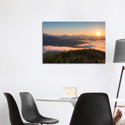 Sunrise Over The Adirondack High Peaks From Goodnow Mountain, Adirondack Park, New York State, USA - Print on Canvas