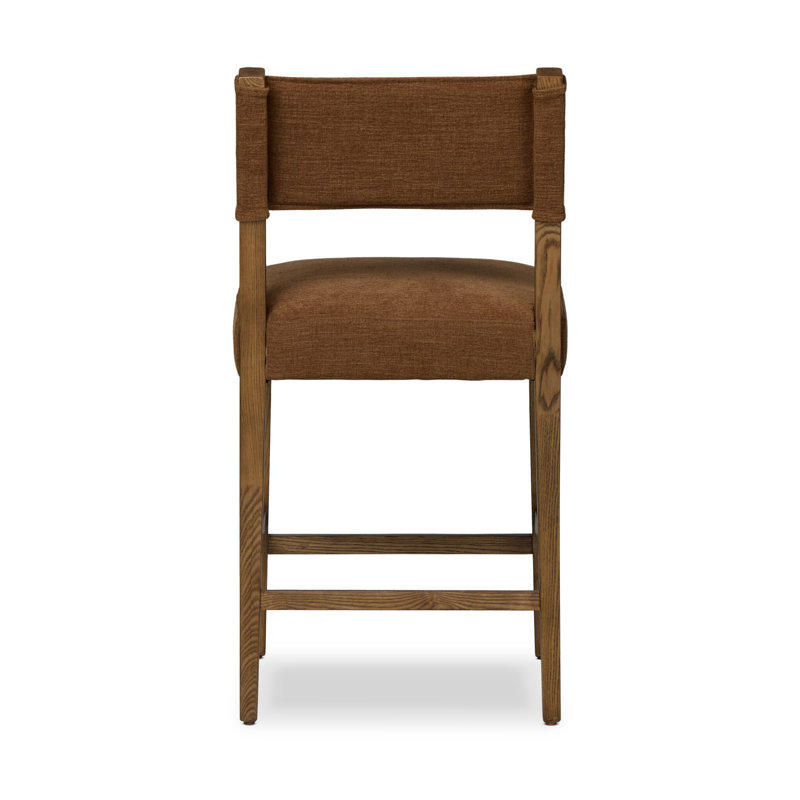 Ferris Stool, Counter Stool (25.98" Seat Height), Tulsa Ink/Nubuck Charcoal Rayon/Viscose/Leather, Antique Sable