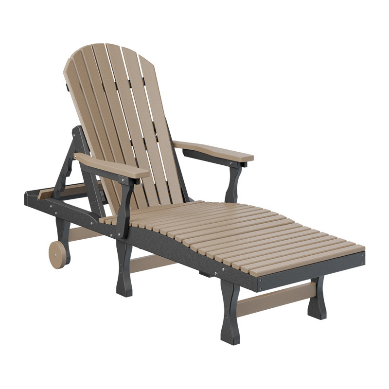 Berlin Gardens Comfo Back Chaise Lounge, Weatherwood Top/Black Base