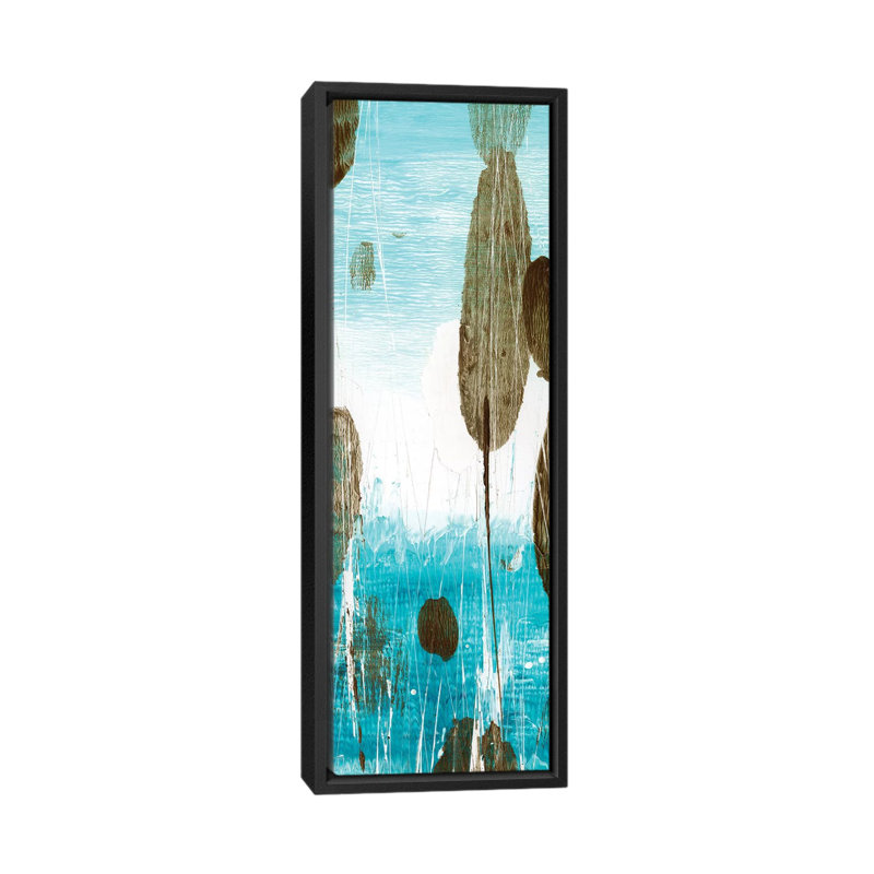 "Cattails I" par Ethan Harper-Panoramic, reproduction d’art sur toile, H 48 po x l 16 po x P 1,5 po, Toile avec cadre noir