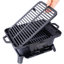 Barbecue au charbon en fonte 100% robuste - Portable, avec évent de contrôle de la température pour une utilisation extérieure Cuisson compacte, grattage, pique-nique et camping