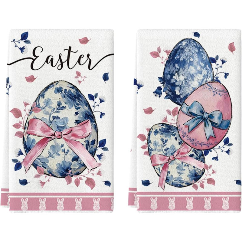Bow Bunny Eggs Rabbit Flowers Spring Spring