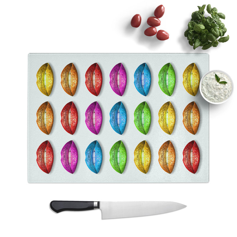 Lips Chopping Board, 0.4cm H x 28.5cm W x 39cm L