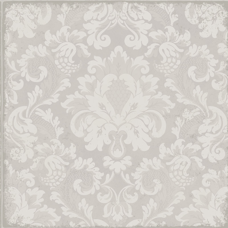 Mariinsky Stravinsky Damask Wallpaper Roll, White