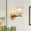 Mid-Century 1-Light Clear Crystal Glass Wall Sconce