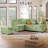 82.67"Convertible Sofa Bed Sectional Sofa Sleeper L-shaped Sofa with a Storage Ottoman,Two Pillows, Two Power Sockets and Two USB Ports-583348099