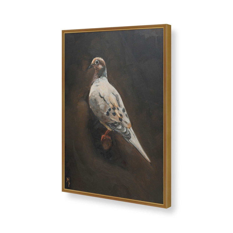 Reproduction d'art sur toile, "Birdudes IV" par Marian Parsons, Impression sur cadre ouvert sans papier mat, Doré