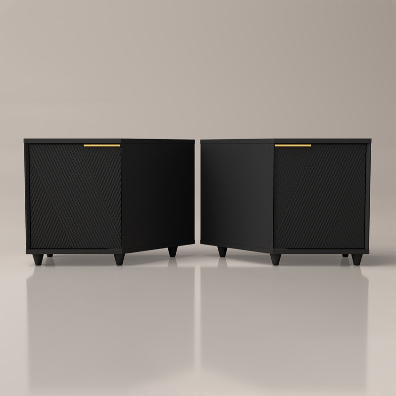 Meuble télé d'angle avec rangement Modern, Noir