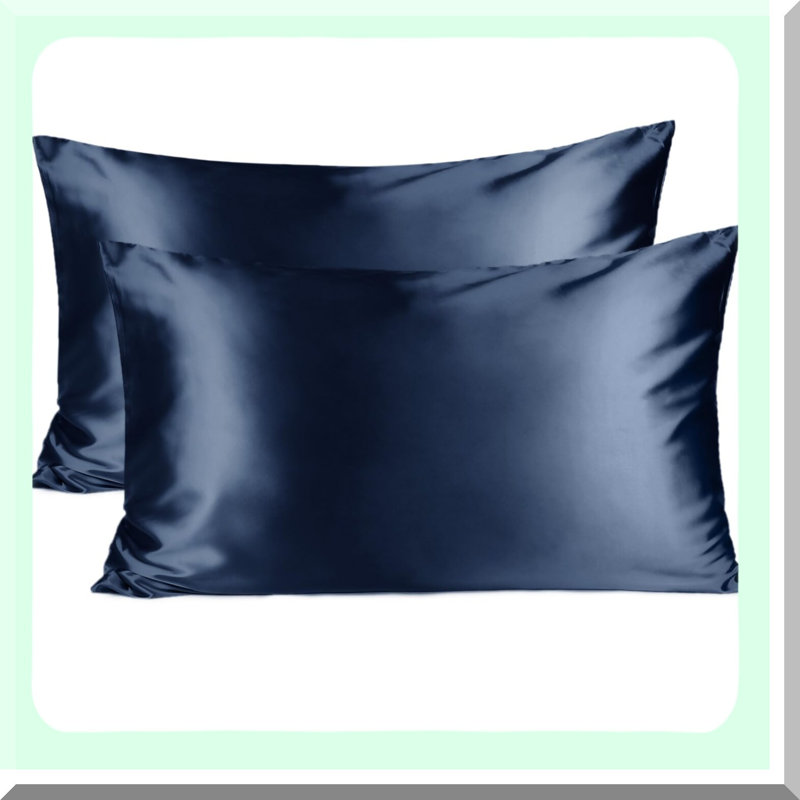 CoolSilk HairCare Pillowcase Set - 2 Pack Standard Size Cooling Pillow Covers with Hidden Zipper & Floral Print. Protect your hair while you sleep!