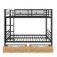 Full-Size Metal Convertible Bunk Bed With Two Built-In Drawers