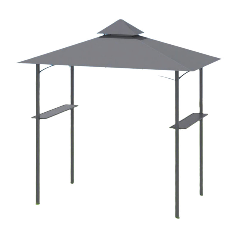 Pavillon de barbecue, abri de barbecue extérieur, auvent à double couche, adapté pour les patios, les jardins et les cours arrière, gris