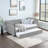 Daybed With Trundle Upholstered Tufted Sofa Bed, With Beautiful Round Armset Design