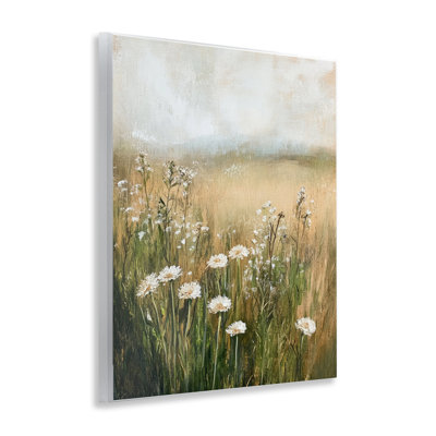 Plaque murale A Few White Flowers, design par Petal Prints Design