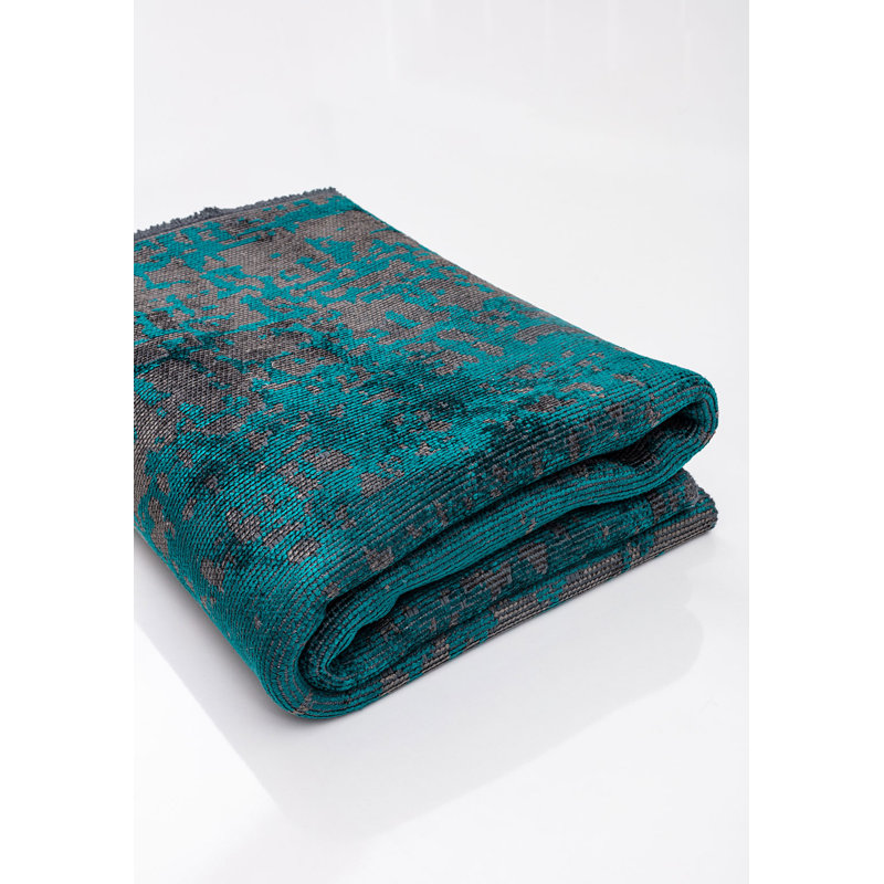 Rapture Gray/Green Abstract Luxury Area Rug, Rectangle 7'10" x 11'2"