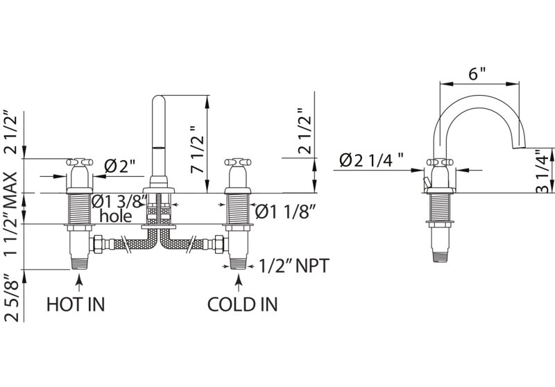 Holborn™ Widespread Bathroom Faucet with Drain Assembly, English Gold
