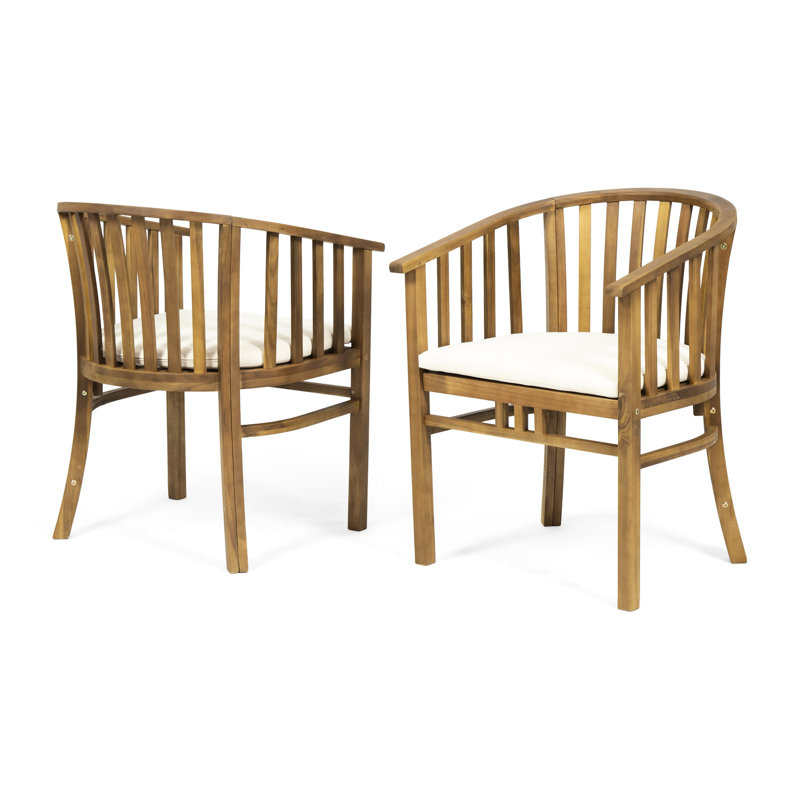 Elegant Outdoor Wood Chair With Spill- Fabric Cushions - Transform Your Patio Into A Stylish Retreat Classy Seating Waterproof Cushion Add Touch Of Elegance To