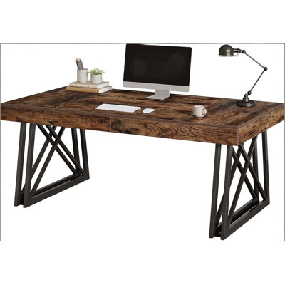 Retro Vintage Style Executive Office Computer Desk (Table Only, No Accessories)