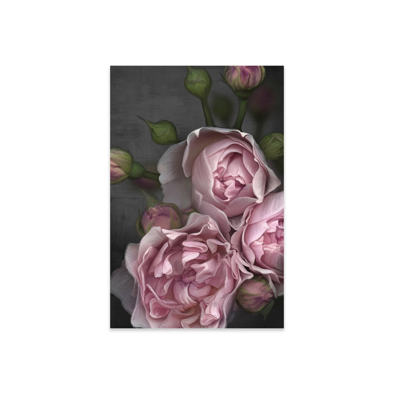 Imprimé pivoine rose sur verre acrylique, H 24 po x l 16 po x P 0,25 po