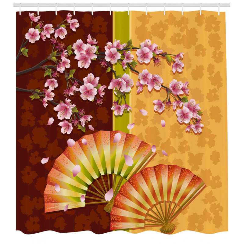 Floral Shower Curtain with Hooks Included, 75" H x 69" W