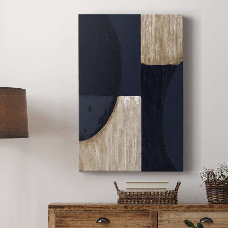 Réflexions bleu marine - galerie Cavas sur mesure, H 27 po x l 18 po