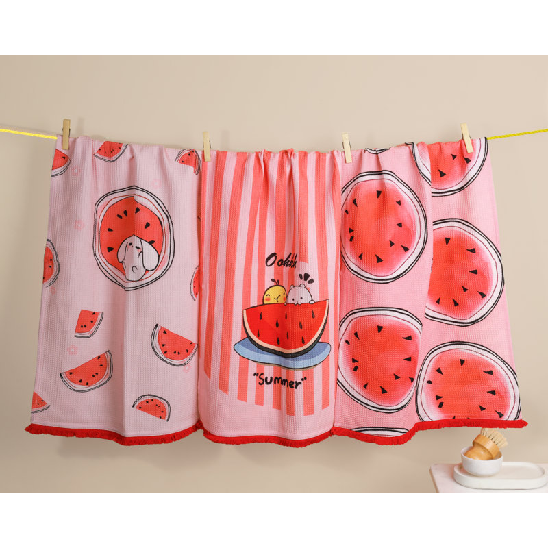 Sweet Summer Watermelon Cotton Kitchen Towel Set