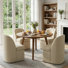 Lyra 4-piece Upholstered Armless Side Dining Chair Set With Hidden Casters
