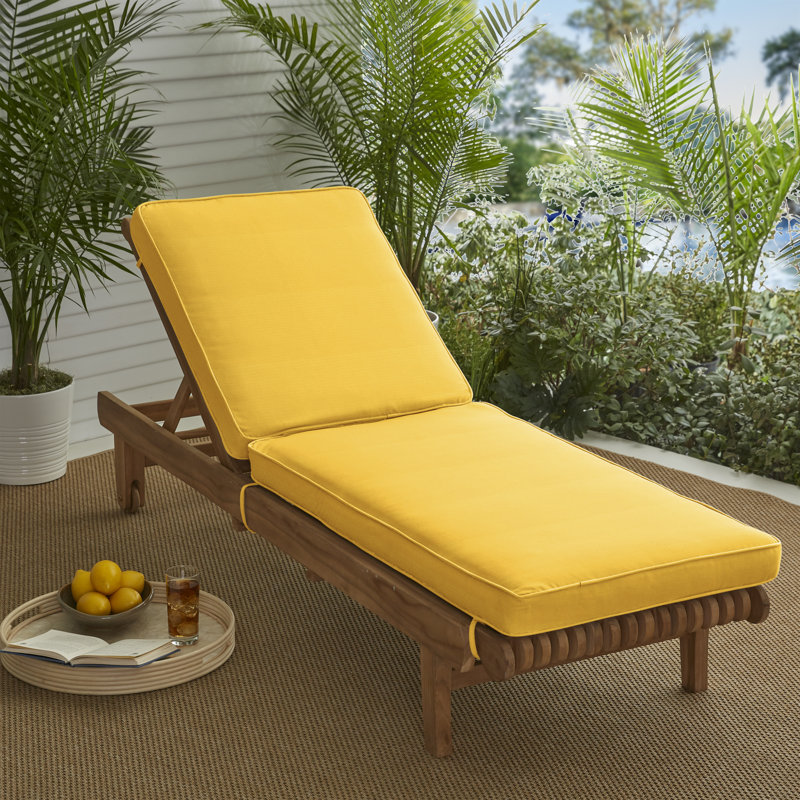 Coussin de siège / dossier d'extérieur Ricmod Sunbrella, H 3 po x l 24 po x P 73 po, Toile Sunbrella® jaune tournesol