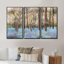 «Green Forest with Tall Trees and a Bluebell Glade», reproduction sur toile flottante 3 pièces
